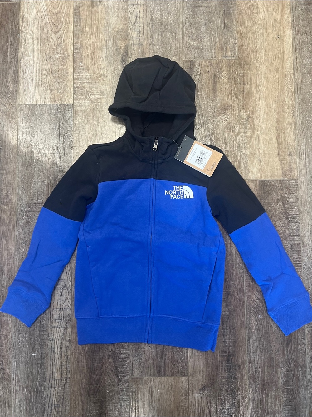 The North Face Kids Colorblocked Full-Zip Hoodie Blue/Black Sz S